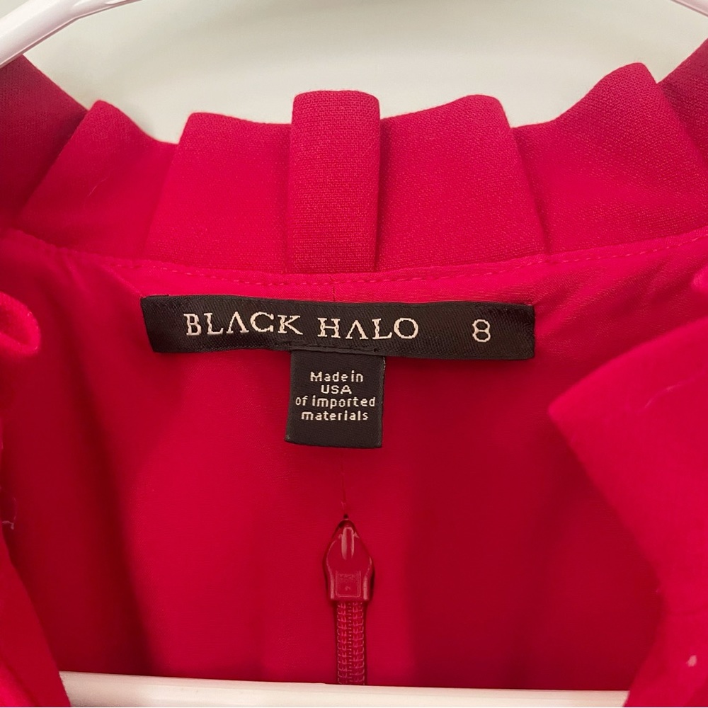 Black Halo Bright Red Sleeveless A-Line Midi Dress - Picture 4 of 8